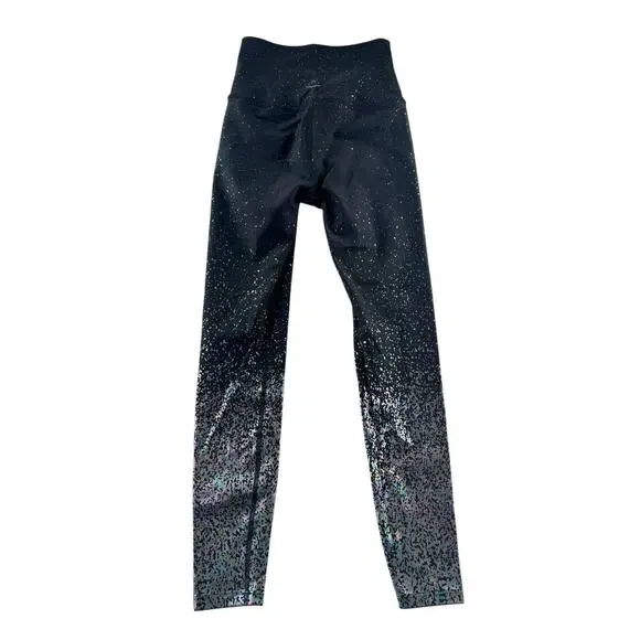 Beyond Yoga Alloy Ombre High Waisted Midi Leggings Size S Black Silver Metallic - Picture 2 of 10